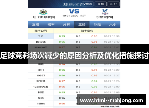 足球竞彩场次减少的原因分析及优化措施探讨 足球竞彩场次减少的原因分析及优化措施探讨